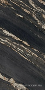 Керамический гранит (керамогранит) Ariostea  Ultra Marmi Tropical Black Luc Shiny 6 mm ZZ 75x150 Комбинированный 