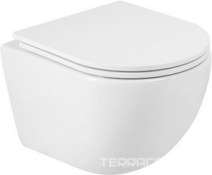 Унитаз подвесной, безободковый, смыв Tornado, 490x365мм, без сиденья, крепеж в компл., Relax-Tor ZZ