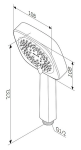 Лейка для душа, 3 режима, цв.хром/черный AMPM Above F029W000