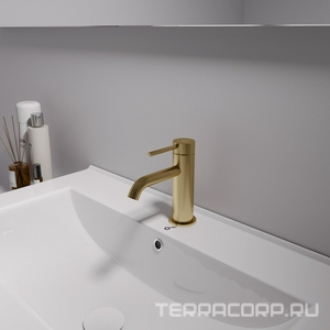 Смеситель для раковины, без д/к, (цв.матовое золото),  ZZ Oliveeka Y-LINE OL-88139017-BG