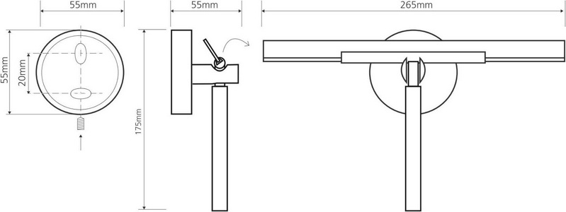 Скребок 265мм, для чиски стекла душевых кабин, держатель в компл., (цв.хром),  ZZ Bemeta Omega 104237012