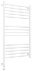 Полотенцесушитель электрический 800х500 мм, прямая перекладина, управление слева, цвет матовый белый ZZ
