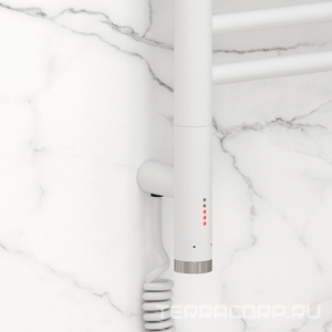 Полотенцесушитель электрический 800х500 мм, прямая перекладина, управление слева, цвет матовый белый ZZ Сунержа Богема 30-5804-8050