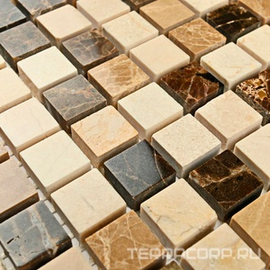 Мозаика Bonaparte Мозаика из натурального камня Turin 15 (15x15x7) 30,5x30,5 Комбинированный 