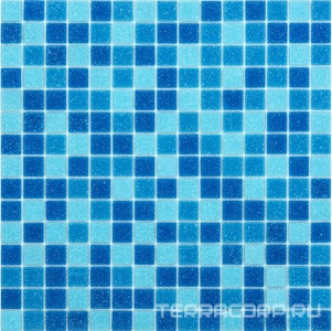 Мозаика Мастера Керамики Glass Мозаика микс стекло голубая 32.7x32.7 Голубой 