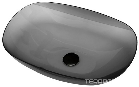 Раковина накладная 540х360х150мм, без отверстия для смесителя, без перелива, (полиэфирная смола цв.черный глянец), Vincea ZZ Vincea Раковины VBS-6T12B