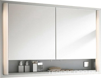 Зеркальный шкаф встраиваемый 800хh660х186мм, с подсветкой, розетка, выключатель, крепления в компл., Multibox ZZ