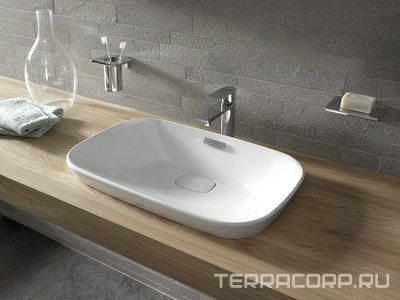 Раковина накладн(полувстр)на столеш,овал 596х397хh137(50)мм,без отв.д/смесит,с переливом,крамич.накладка слива,хром.наклад.отв.перелив,CeFiONtect,Neor Toto Neorest LW3716HY#XW