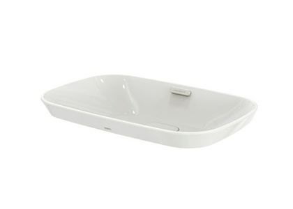 Раковина накладн(полувстр)на столеш,овал 596х397хh137(50)мм,без отв.д/смесит,с переливом,крамич.накладка слива,хром.наклад.отв.перелив,CeFiONtect,Neor Toto Neorest LW3716HY#XW