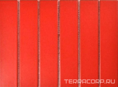 Мозаика Porcelain Mosaic Strip 4.5x19.5 Mosaic 4.5x19.5 Y45P806 Красная матовая 28.8x19.5 Красный 