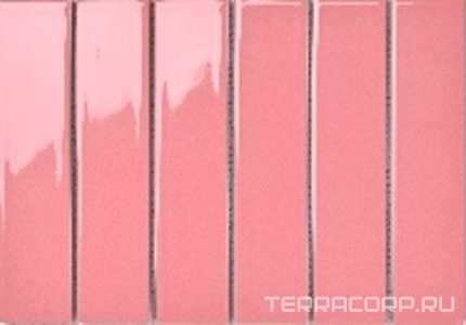 Мозаика Porcelain Mosaic Strip 4.5x19.5 Mosaic 4.5x19.5 Y45P343 Розовая глянцевая 28.8x19.5 Розовый 