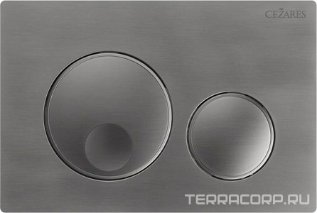 Кнопка двойного смыва для инсталляции подвесного унитаза, только для инстал. арт.BB-101-M.., (цв.оружейная сталь), Relax ZZ Cezares relax RELAX-BTN-GM
