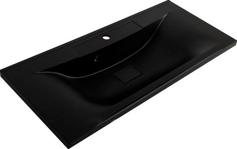 Раковина 1000x450x150мм, 1 отв.д/смесит., с переливом, (искусственный мрамор, цв.черный матовый), BelBagno  ZZ BelBagno Marino BB1000/445-LV-ART-PR-NERO