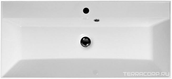 Раковина 1000x450x142мм, 1 отв.д/смесит., с переливом, (искусственный мрамор, цв.белый), BelBagno  BelBagno Marino BB1000/450-LV-MR-FT