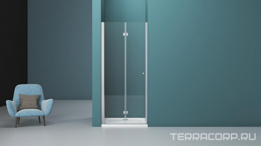 Дверь в нишу 800хh1950мм, 2-х секционная, складная вовнутрь, правая/левая, (стекло прозрачное 6мм, фурн.цв.хром),  ZZ BelBagno Albano ALBANO-BS-12-80-C-Cr