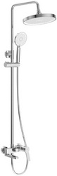 Смеситель для ванны(душа), со стационарным верхн.душем d25см., душевая лейка, шланг в компл., (цв.хром), Albano ZZ