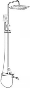 Смеситель для ванны(душа), со стационарным верхн.душем 20х30см., душевая лейка, шланг в компл., (цв.хром), Acqua ZZ BelBagno ACQUA ACQUA-VSCM-CRM