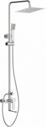 Смеситель для ванны(душа), со стационарным верхн.душем 25х25см., душевая лейка, шланг в компл., (цв.хром), Romano ZZ