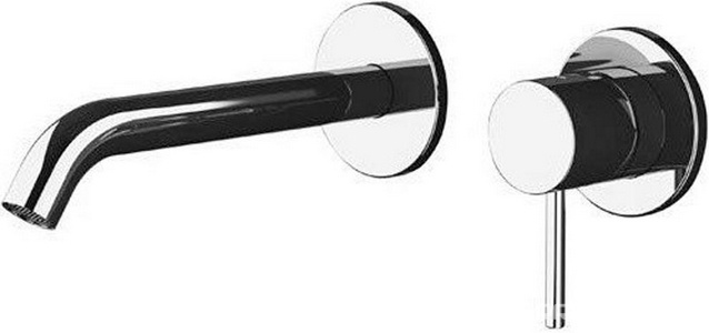 Смеситель для раковины, встраиваемый в стену, излив 19см, встраив.часть в компл., (цв.хром),  ZZ Remer X STYLE X15PL