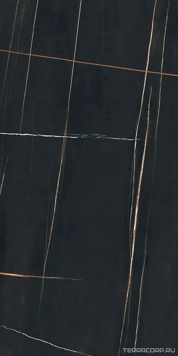Керамогранит Florim Stone Marble Sahara Noir Glossy 6 mm 160x320 Черный, фото 4