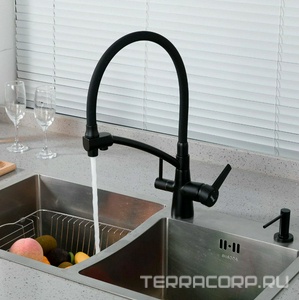 Смеситель для кухни Comfort, с гибким изливом, бронза, черный ZZ Gappo Gappo G4398-86