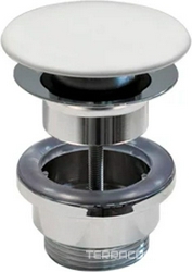 Донный клапан для сливного отверстия раковин/биде без перелива и с переливом, нажимная Up & down, G 1 1/4, (крышка керам цв.белый глянец), Catalano ZZ Catalano Универсал 9050550001