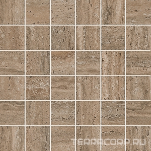 Декор Про Травертин мозаичный коричневый светлый матовый обрезной 30x30x0,9 Kerama Marazzi  Коричневый 