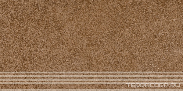 Керамогранит Kerama Marazzi  Ступень фронтальная Руссильон коричневый матовый обрезной 30x60x0,9 Коричневый 