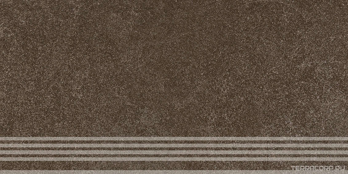 Керамогранит Kerama Marazzi Ступень фронтальная Руссильон коричневый тёмный матовый обрезной 30x60x0,9 Коричневый, фото 7