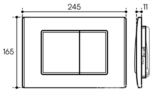 Унитазы Aqueduto Cone Компл.: унитаз подв.,безободк,Tornado 480х360мм,цв.белый гл, сиденье с микролиф,,инстал. д/унит., крепёж, клавиша смыва QUADRADO цв.черный мат, ZZ Белый 