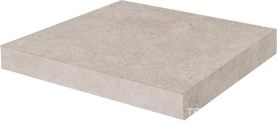 Ступень угловая клееная Портленд серый светлый матовый обрезной 33x33x0,9