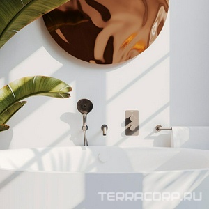 Смеситель термостат для душа встраиваемый в стену, на 2 потребителя, (цв.оружейная сталь),  ZZ Aqueduto Aceno ACE0245