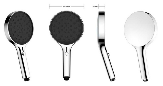 Душевой к-т: смес-термостат встр.в стену, верхний душ 300мм, ручн.душ, шланг, кронштейн совмещ. со шланг.подсоед., (цв.хром),  ZZ Vincea Inspire VSFW-3I21MT3CH