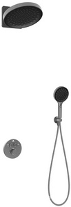 Душевой к-т: смес-термостат встр.в стену, верхний душ 300мм, ручн.душ, шланг, кронштейн совмещ. со шланг.подсоед., (цв.вороненая сталь),  ZZ Vincea Inspire VSFW-3I22MT3GM
