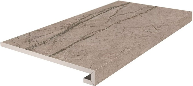Ступени Kerama Marazzi Ифран Ступень фронтальная клееная  бежевый светлый матовый обрезной 33x60x0,9 Бежевый 