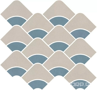 Керамическая плитка Kerama Marazzi Таделакт Декор  наборный серый светлый, синий светлый матовый обрезной 30x28x0,9 Комбинированный 