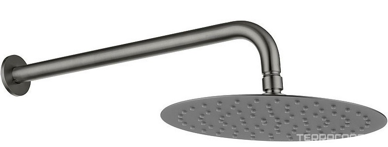 Душ верхний, стационарный, круглый d300мм, G 1/2, антикальц., стеновой кронштейн 430мм, (латунь цв.графит браш),  ZZ Allen Brau Priority 5.31A17-MG