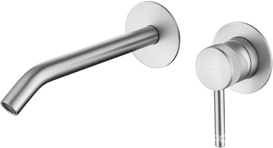 Смеситель для раковины, встраиваемый в стену, излив 203мм, встраив.часть в компл., (цв.браш.никель),  4,0 ZZ Allen Brau Priority 5.31D03-BN