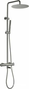 Смеситель для ванны/душа, со стационарным верхним душем d300мм., поворотный излив, душевая лейка, шланг в компл., (цв.никель браш.),  ZZ Allen Brau Priority 5.31T10-BN