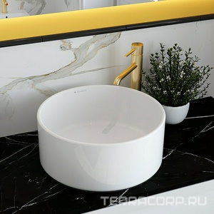 Смеситель для раковины L, Высокий, без д/к, (цв.шлифованное золото),  ZZ Aqueduto Cano CAN0350