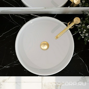 Смеситель для раковины L, Высокий, без д/к, (цв.шлифованное золото),  ZZ Aqueduto Cano CAN0350