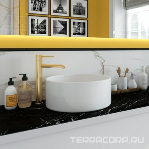 Смеситель для раковины L, Высокий, без д/к, (цв.шлифованное золото),  ZZ Aqueduto Cano CAN0350