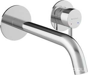 Смеситель для раковины, встраиваемый в стену, излив 205мм, встраив.часть в компл., (цв.хром), Cano ZZ