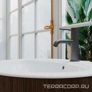 Смеситель для раковины M, без д/к, (цв.оружейная сталь),  ZZ Aqueduto Cano CAN0245