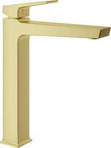 Смеситель для раковины L, Высокий, без д/к, (цв.шлифованное золото),  ZZ Aqueduto CLARO CLA0350