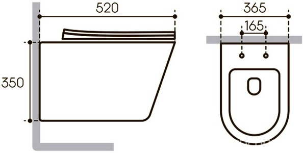 Компл.:унитаз подв.,безобод,Tornado 520х365мм,цв.белый гл,сиденье с микрол,инстал. д/унит,крепёж, клавиша смыв Circulo Novo цв.шл.золото,  ZZ Aqueduto Cone Plus AQDS238T