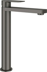 Смеситель для раковины L, Высокий, без д/к, (цв.оружейная сталь), GEOMETRICO ZZ