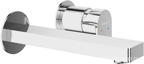 Смеситель для раковины, встраиваемый в стену, излив 160мм, встраив.часть в компл., (цв.хром), GEOMETRICO ZZ