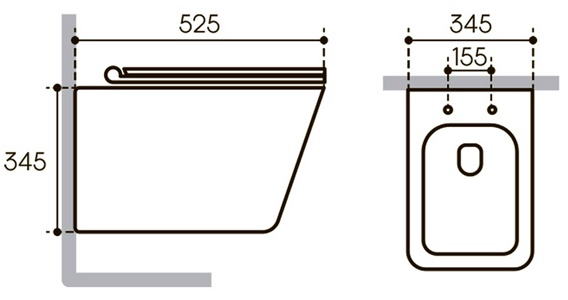 Компл.: унитаз подв.,безободк,Tornado 520х365мм,цв.белый гл, сиденье с микролиф,,инстал. д/унит., крепёж, клавиша смыва Circulo цв.белый, ZZ Aqueduto Macio Plus AQDS146T