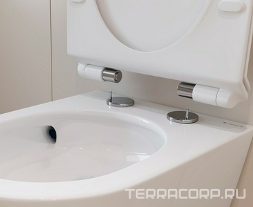 Унитаз подвесной 480х360мм, безободковый, смыв Tornado, сиденье с микролифтом, крепёж в компл., (цв.белый глянец),  Daily Aqueduto Ovo OVOTD2210